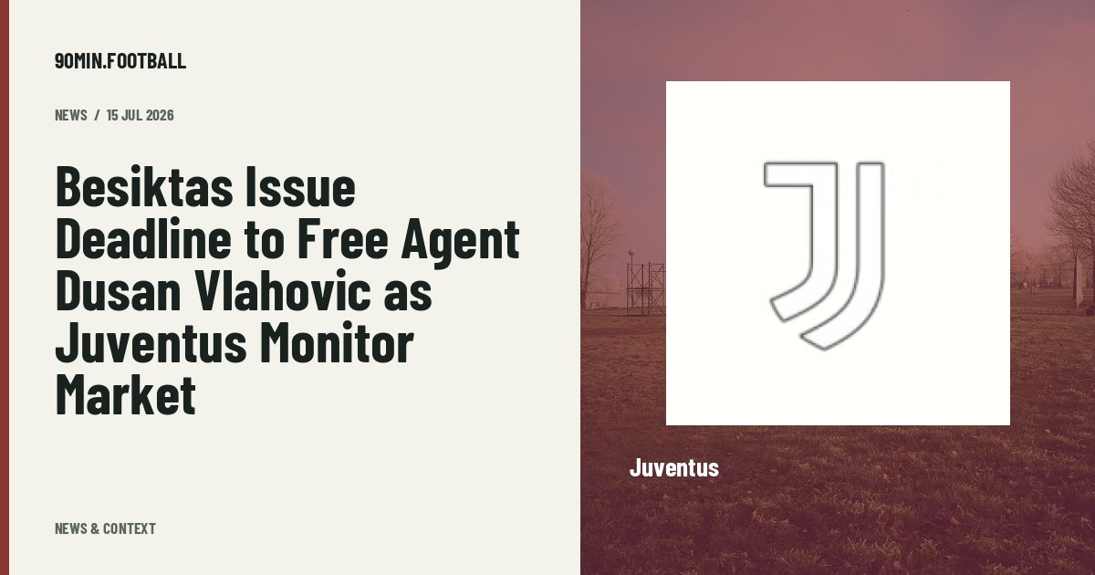 Editorial graphic: Besiktas Issue Deadline to Free Agent Dusan Vlahovic as Juventus Monitor Market. Not a photograph of this event.