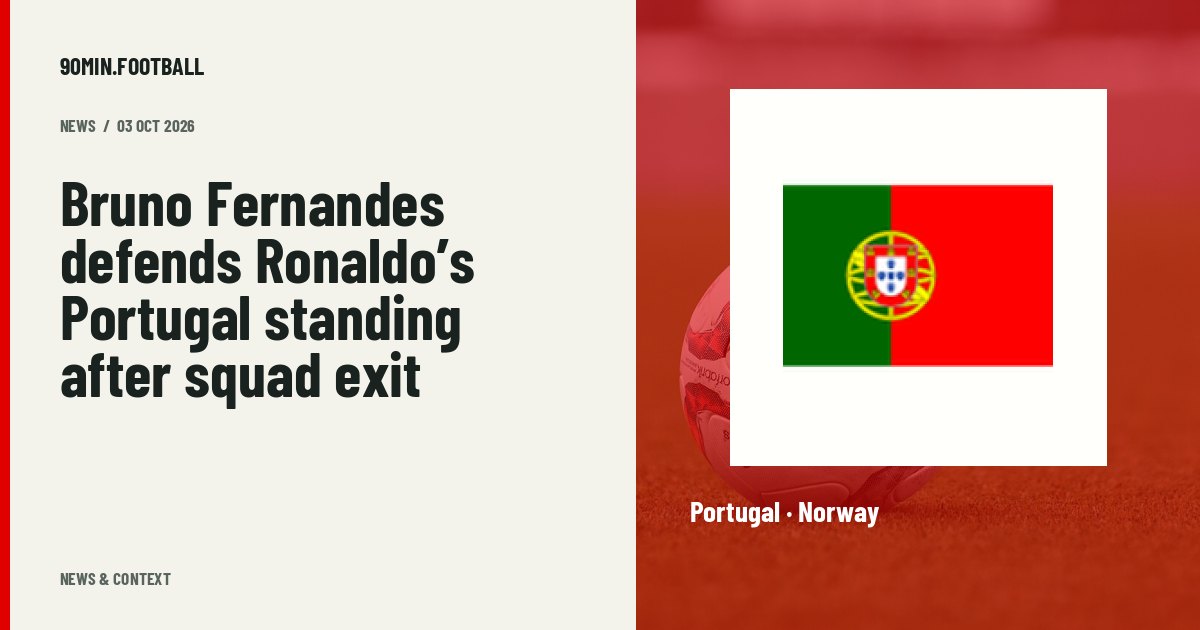Editorial graphic: Bruno Fernandes defends Ronaldo’s Portugal standing after squad exit. Not a photograph of this event.