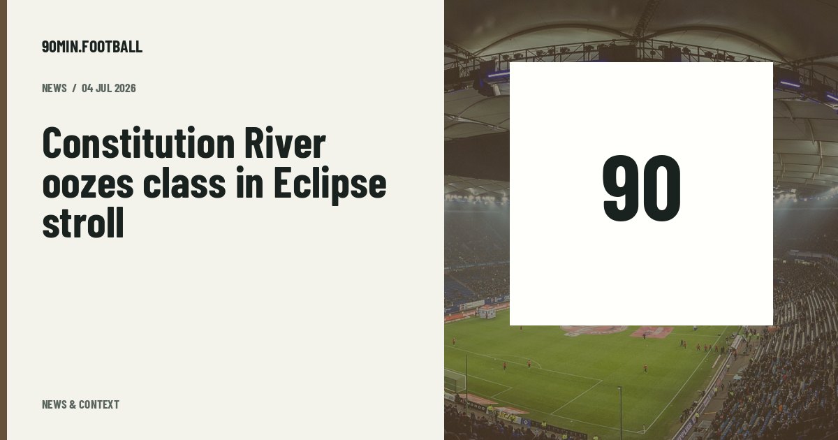 Editorial graphic: Constitution River oozes class in Eclipse stroll. Not a photograph of this event.
