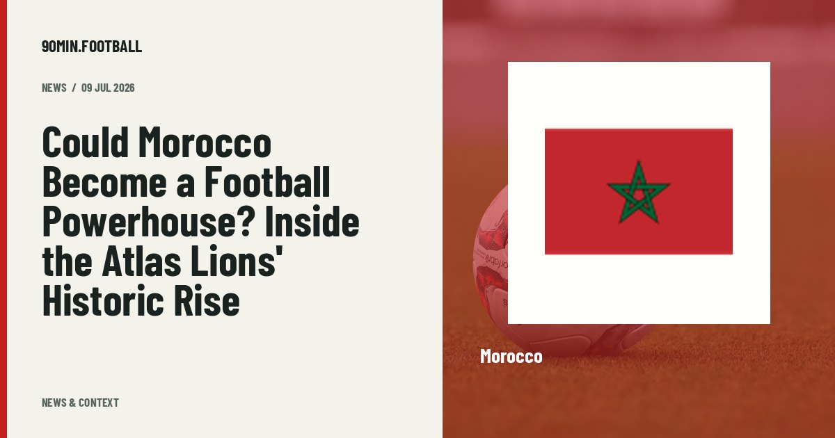 Editorial graphic: Could Morocco Become a Football Powerhouse? Inside the Atlas Lions' Historic Rise. Not a photograph of this event.