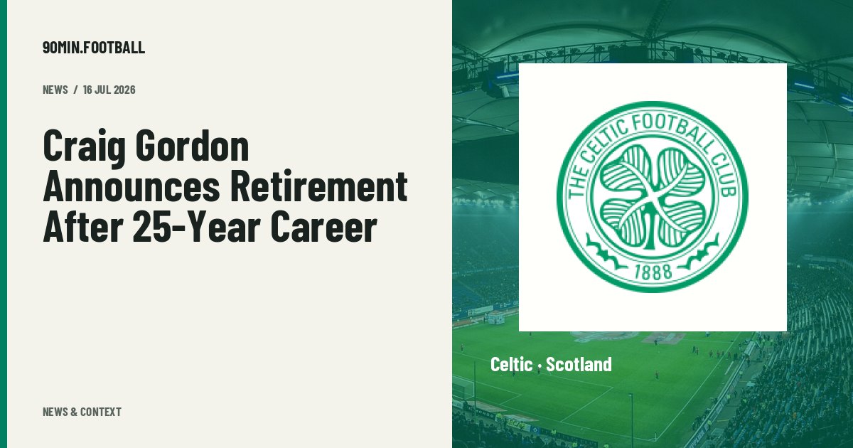 Editorial graphic: Craig Gordon Announces Retirement After 25-Year Career. Not a photograph of this event.