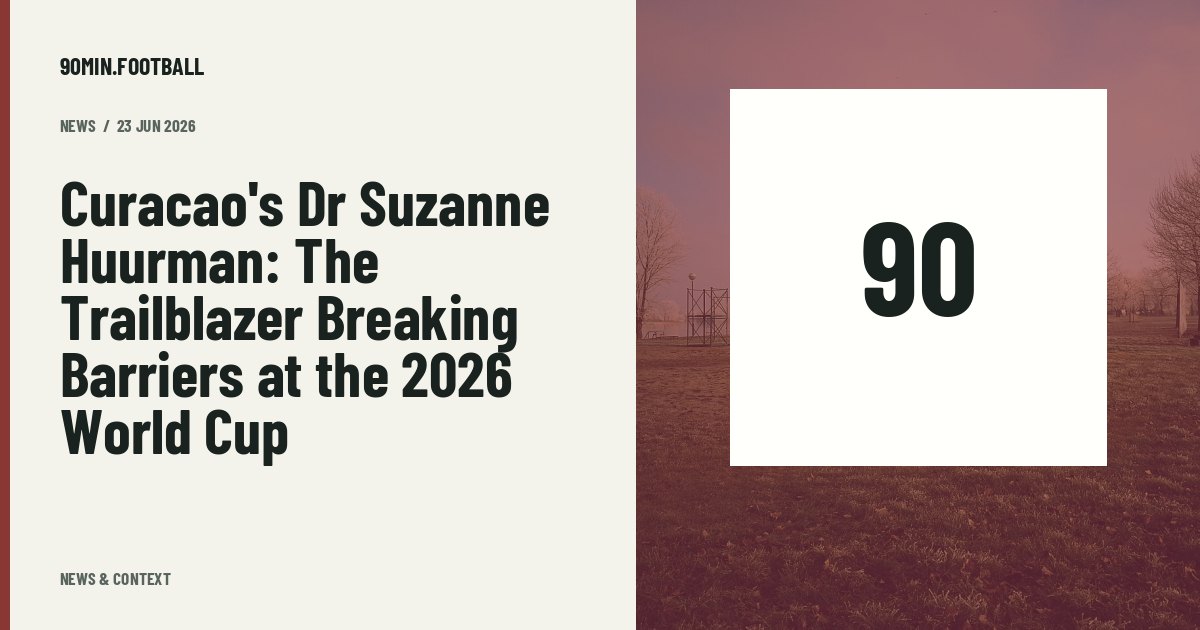 Editorial graphic: Curacao's Dr Suzanne Huurman: The Trailblazer Breaking Barriers at the 2026 World Cup. Not a photograph of this event.