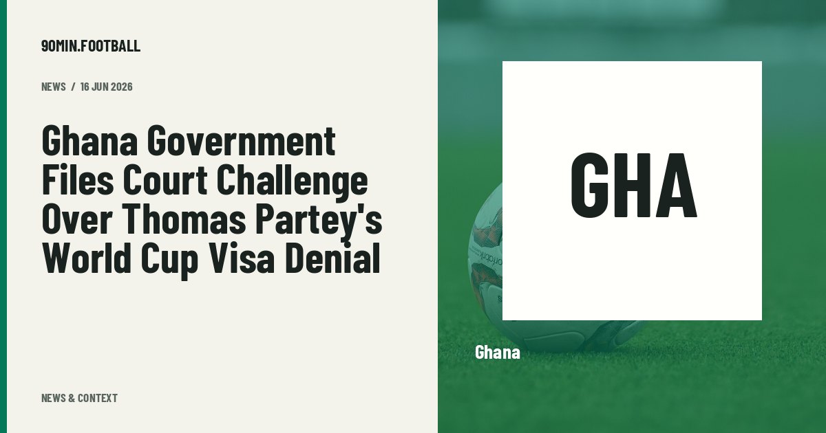 Editorial graphic: Ghana Government Files Court Challenge Over Thomas Partey's World Cup Visa Denial. Not a photograph of this event.
