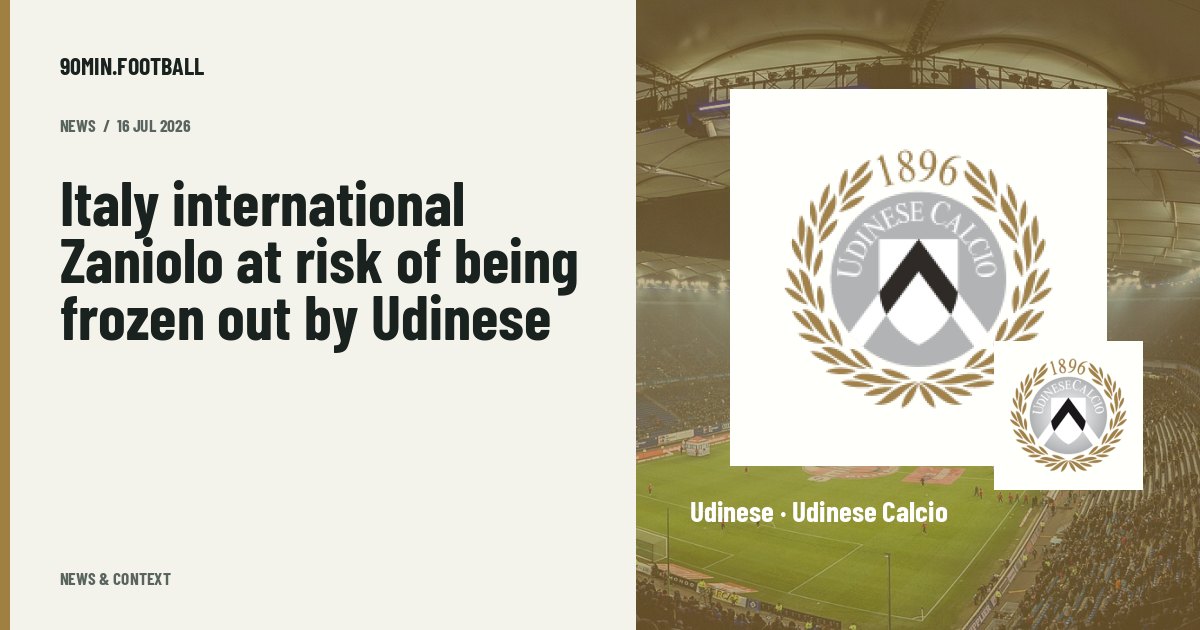 Editorial graphic: Italy international Zaniolo at risk of being frozen out by Udinese. Not a photograph of this event.