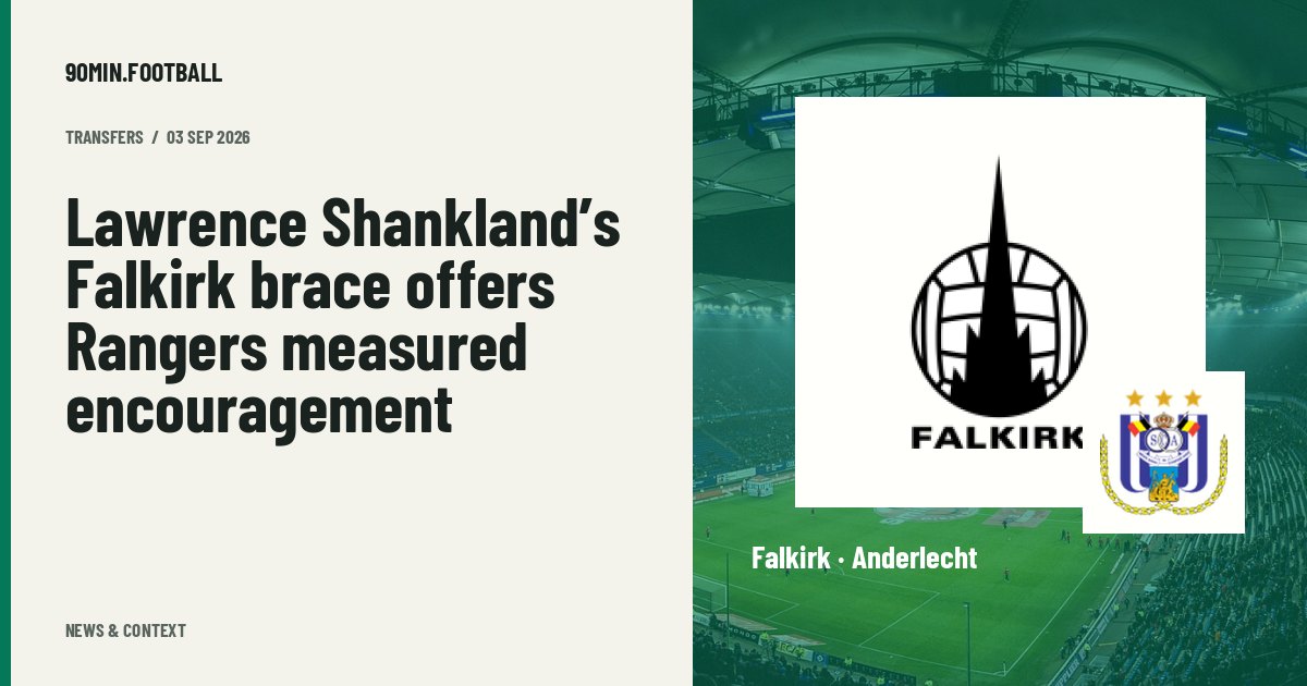 Editorial graphic: Lawrence Shankland’s Falkirk brace offers Rangers measured encouragement. Not a photograph of this event.