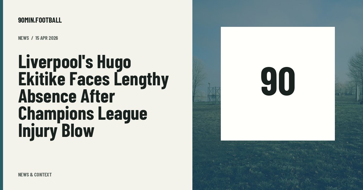 Editorial graphic: Liverpool's Hugo Ekitike Faces Lengthy Absence After Champions League Injury Blow. Not a photograph of this event.