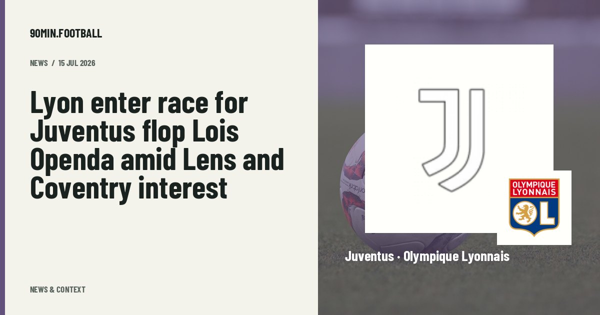 Editorial graphic: Lyon enter race for Juventus flop Lois Openda amid Lens and Coventry interest. Not a photograph of this event.