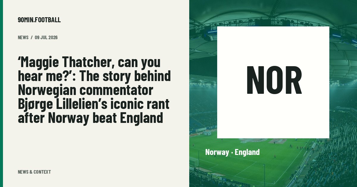 Editorial graphic: ‘Maggie Thatcher, can you hear me?’: The story behind Norwegian commentator Bjørge Lillelien’s iconic rant after Norway beat England. Not a photograph of this event.