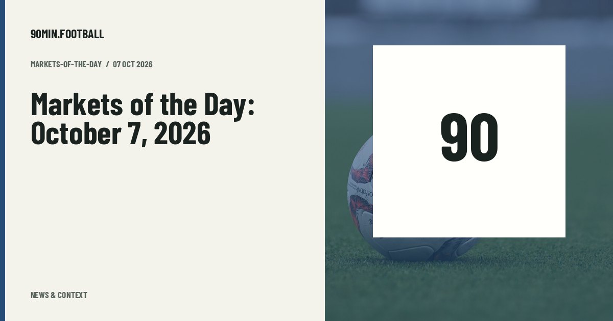 Editorial graphic: Markets of the Day: October 7, 2026. Not a photograph of this event.