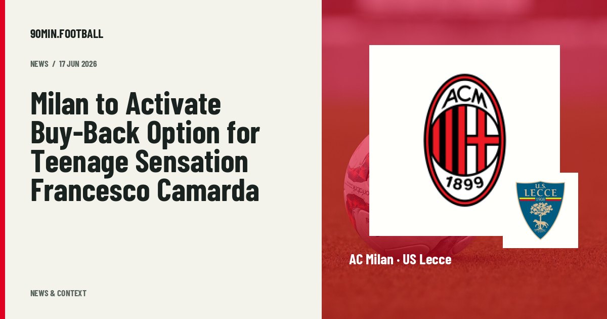 Editorial graphic: Milan to Activate Buy-Back Option for Teenage Sensation Francesco Camarda. Not a photograph of this event.