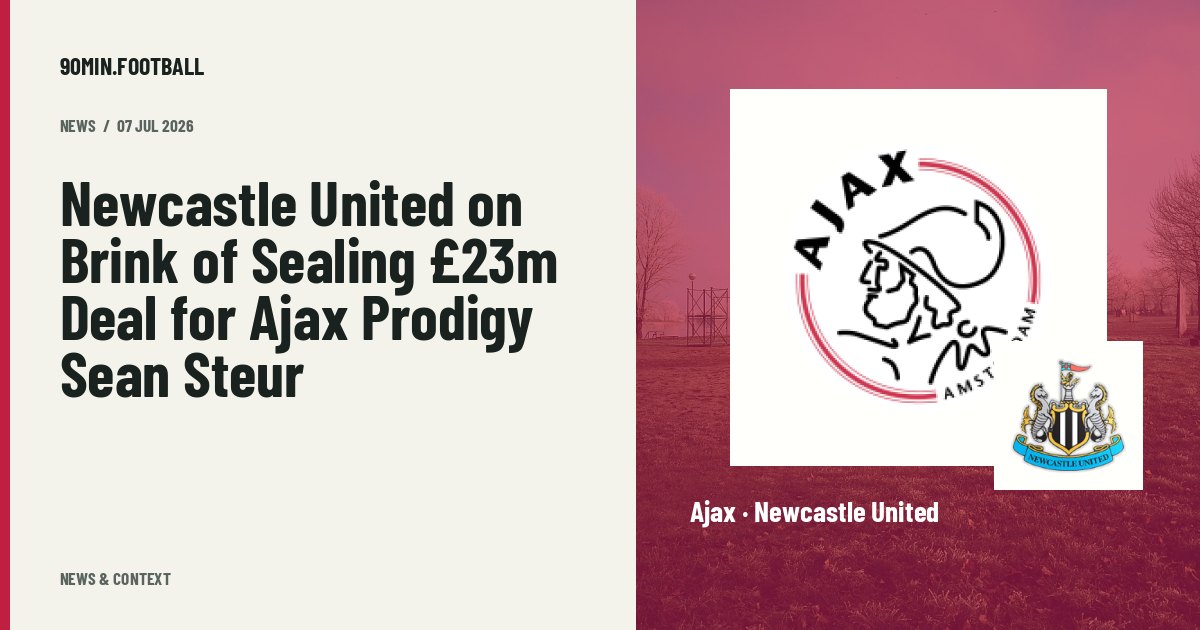 Editorial graphic: Newcastle United on Brink of Sealing £23m Deal for Ajax Prodigy Sean Steur. Not a photograph of this event.