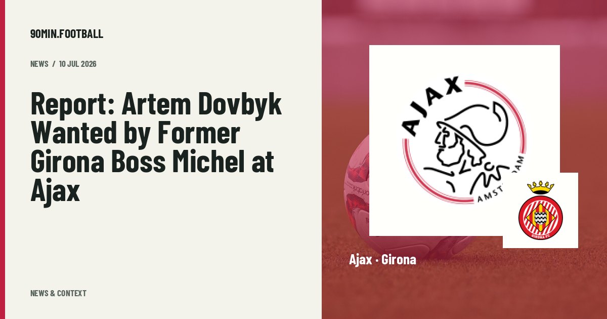 Editorial graphic: Report: Artem Dovbyk Wanted by Former Girona Boss Michel at Ajax. Not a photograph of this event.