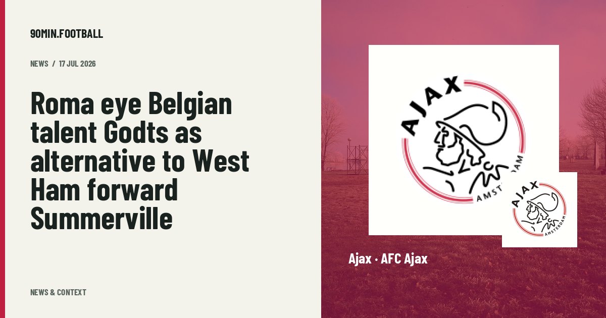Editorial graphic: Roma eye Belgian talent Godts as alternative to West Ham forward Summerville. Not a photograph of this event.