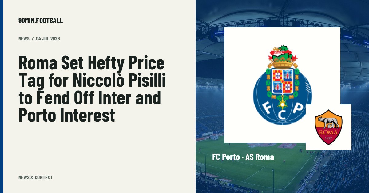 Editorial graphic: Roma Set Hefty Price Tag for Niccolò Pisilli to Fend Off Inter and Porto Interest. Not a photograph of this event.
