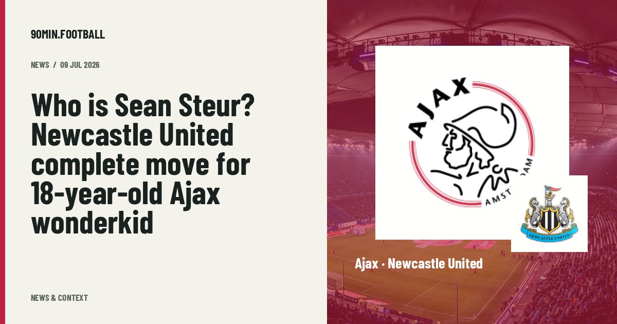 Editorial graphic: Who is Sean Steur? Newcastle United complete move for 18-year-old Ajax wonderkid. Not a photograph of this event.