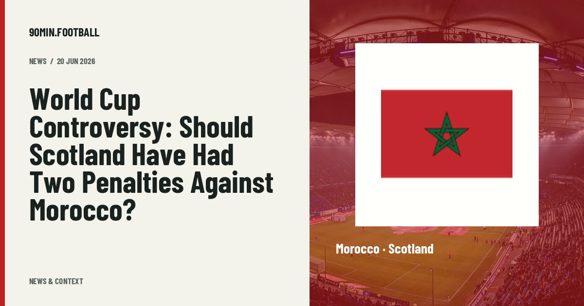 Editorial graphic: World Cup Controversy: Should Scotland Have Had Two Penalties Against Morocco?. Not a photograph of this event.