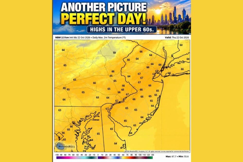 Chilly Morning Gives Way to Another Picture Perfect Day as Highs Reach the Mid to Upper 60s in Pennsylvania, New Jersey, Delaware and Maryland